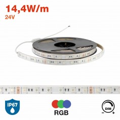 Striscia LED Professional 5050/60 - RGB - IP67 - 14,4W/m - 5m - 24V
