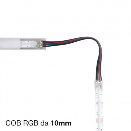 Connettore Angolare per strisce LED RGB COB da 10mm - CF 2PZ